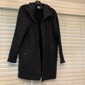 Black extra long zip up